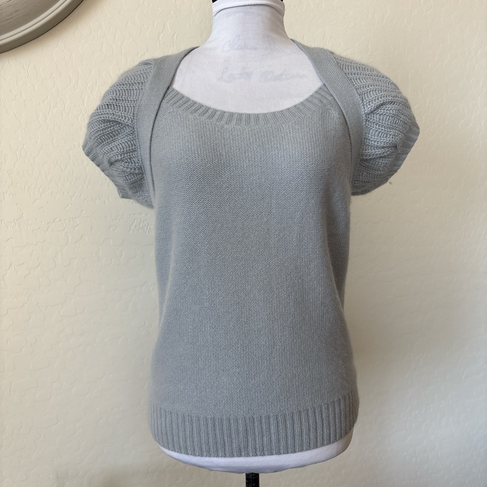 TSESAY Women's 100% cashmere Gray Knit Top. M